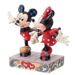 A Sweet Skate Mickey and Minnie Mouse Rollar Skating Figurine Disney Traditions by Jim Shore