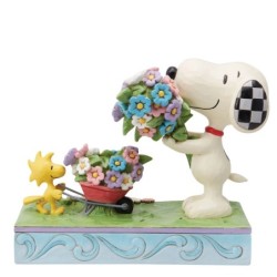 Fresh Picked Blooms Snoopy and Woodstcok Picking Flowers Figurine
