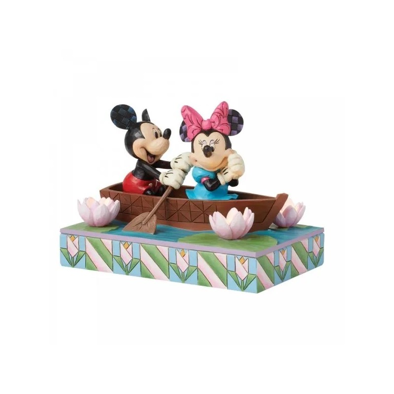 Row-mance is in the Air Mickey Minnie in a Rowboat Light-up Figurine Disney Traditions Pre Order Due 2025