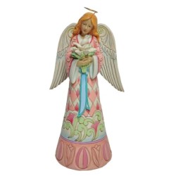 Easter Faith Angel with Easter Lilies and Doves Figurine Heartwood Creek
