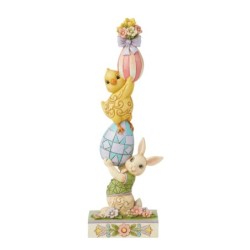 Playful Pile-up Stacked Bunny Figurine Heartwood Creek by Jim Shore