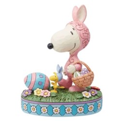 Easter Hoppyness Snoopy and Woodstock in Bunny Suits Figurine Peanuts