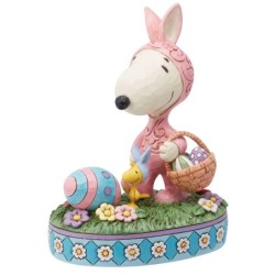 Easter Hoppyness Snoopy and Woodstock in Bunny Suits Figurine Peanuts