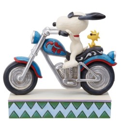 Cool Riders Snoopy and Woodstock Riding a Motorcycle Figurine Peanuts by JimShore