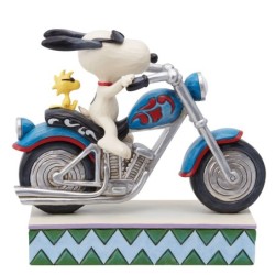 Cool Riders Snoopy and Woodstock Riding a Motorcycle Figurine Peanuts by JimShore
