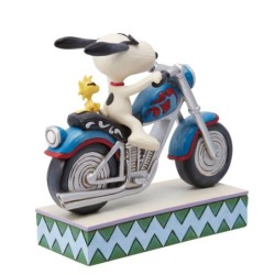 Cool Riders Snoopy and Woodstock Riding a Motorcycle Figurine Peanuts by JimShore